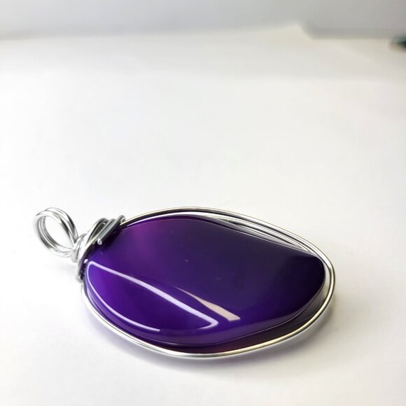 Large Purple Agate Pendant - Picture 11 of 16